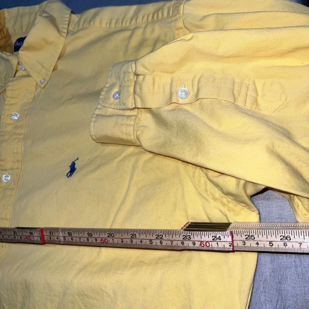 Polo Ralph Lauren Blake Mens Yellow Cotton Button Down Shirt Long Sleeve Size M